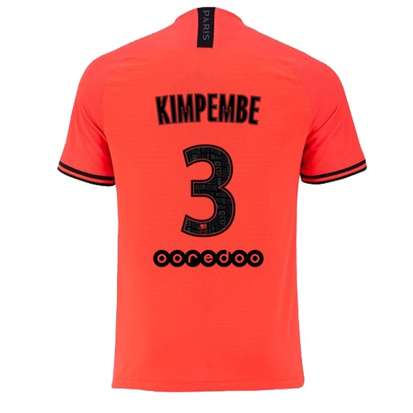 JORDAN Maillot Football Paris Saint Germain NO.3 Kimpembe Exterieur 2019-20 Orange